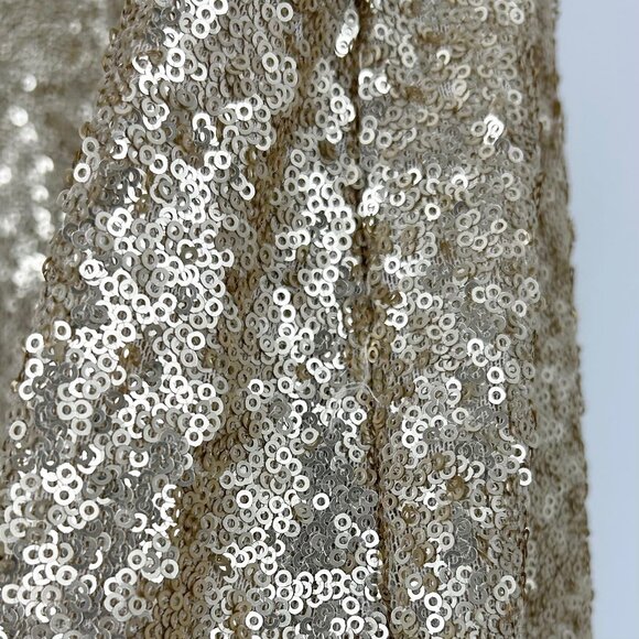 NWT Theia Bridesmaids Gigi Matte Gold Sequins Gown - Picture 7 of 12